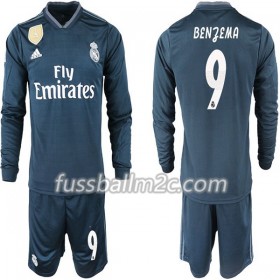 Fußballtrikots Real Madrid BENZEMA 11 Kinder Auswärts Trikotsatz 2018-2019 Langarm